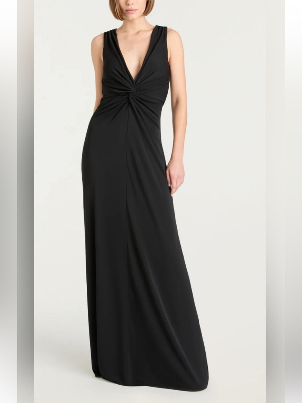 Mario Serrani Black Maxi Dress with Twist Front